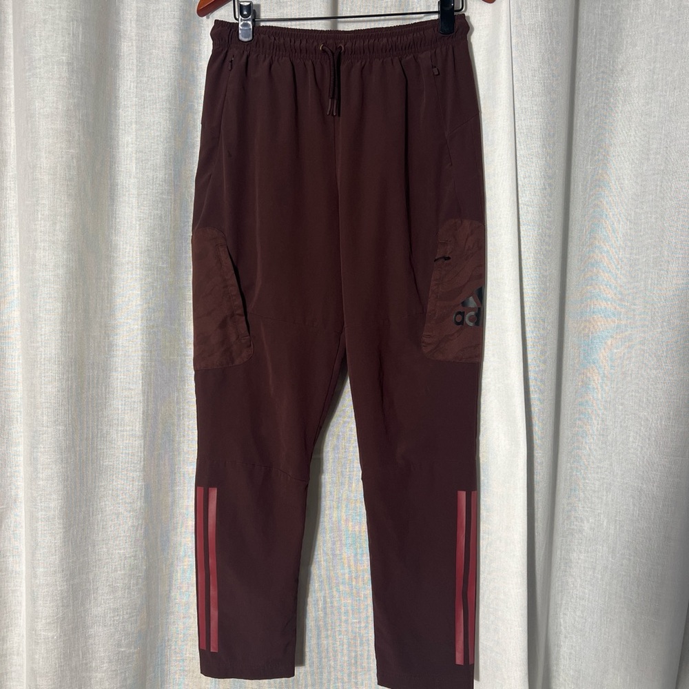 Adidas Men's Burgundy Track Pants/Joggers